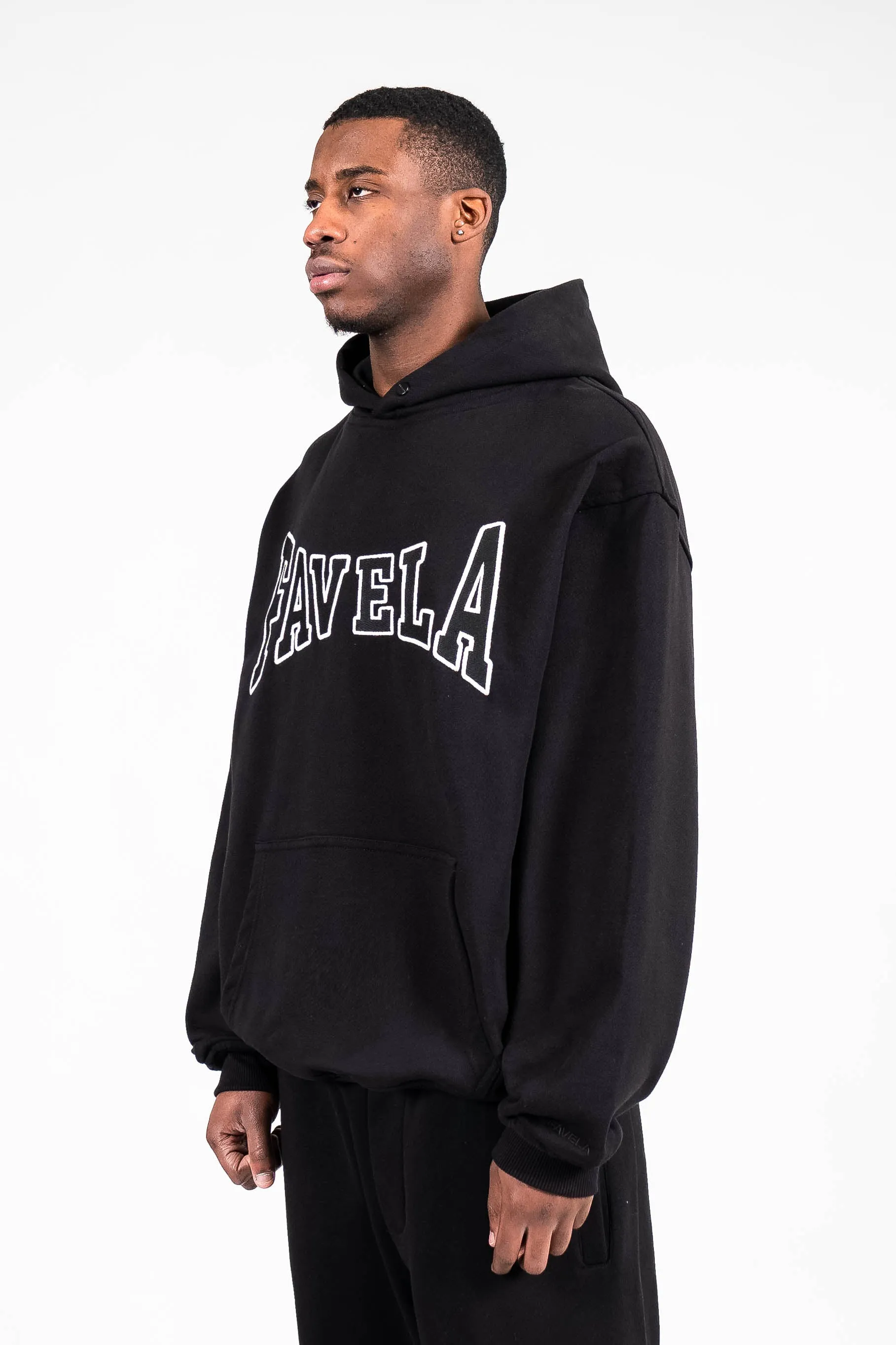 SCHOOL BLACK SNAP BUTTON HOODIE