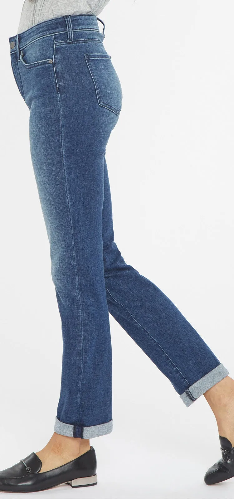 Sheri Slim Ankle Jeans Mediumblauw Premium Denim | Bluewell