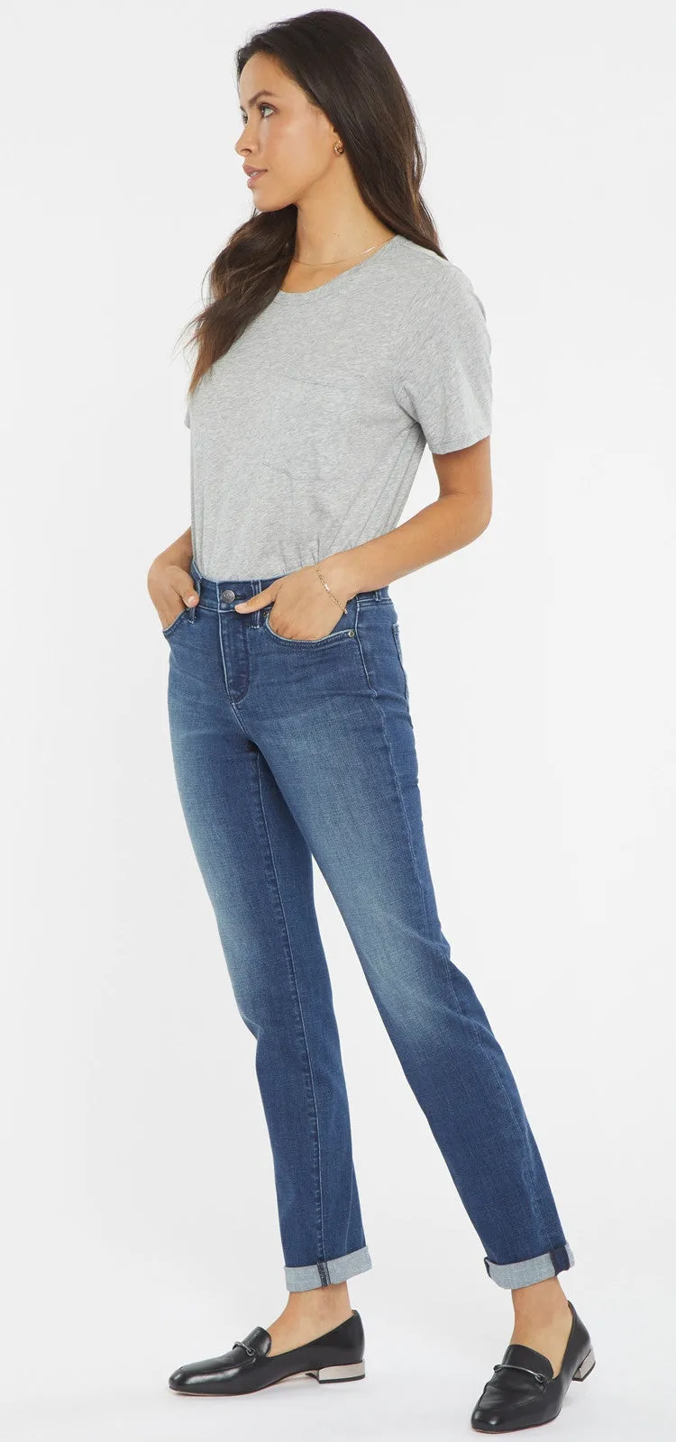 Sheri Slim Ankle Jeans Mediumblauw Premium Denim | Bluewell