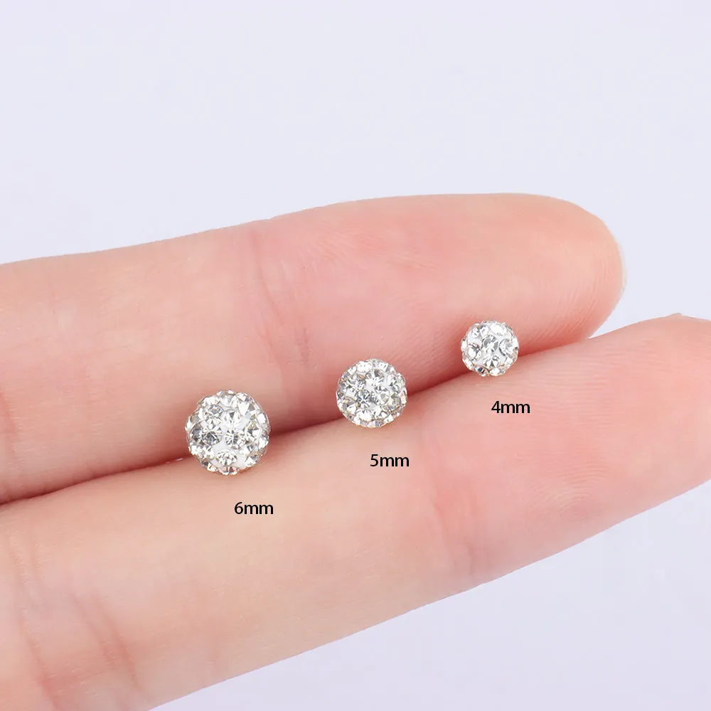 Shiny Ball Gemstone Stud