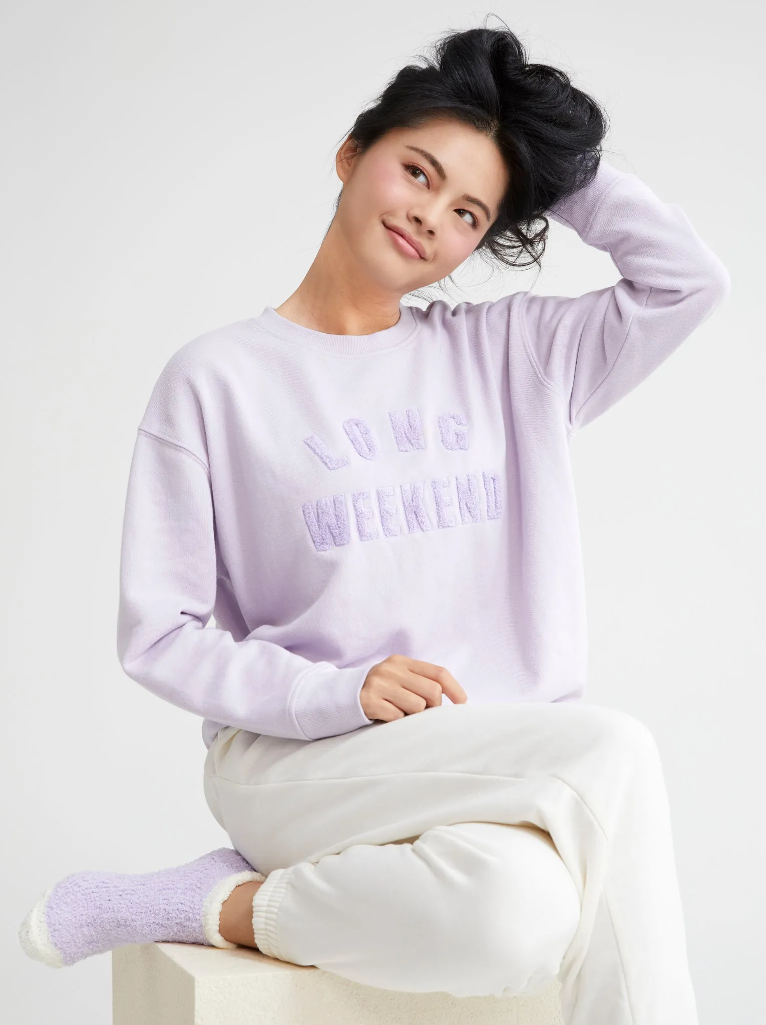 Shiraleah "Long Weekend" Sweatshirt, Lilac