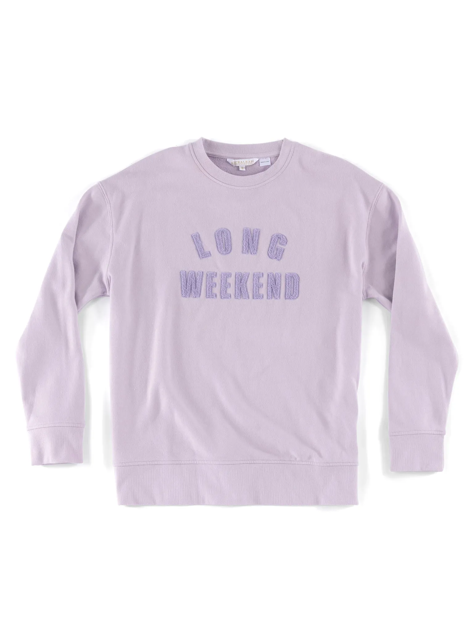 Shiraleah "Long Weekend" Sweatshirt, Lilac