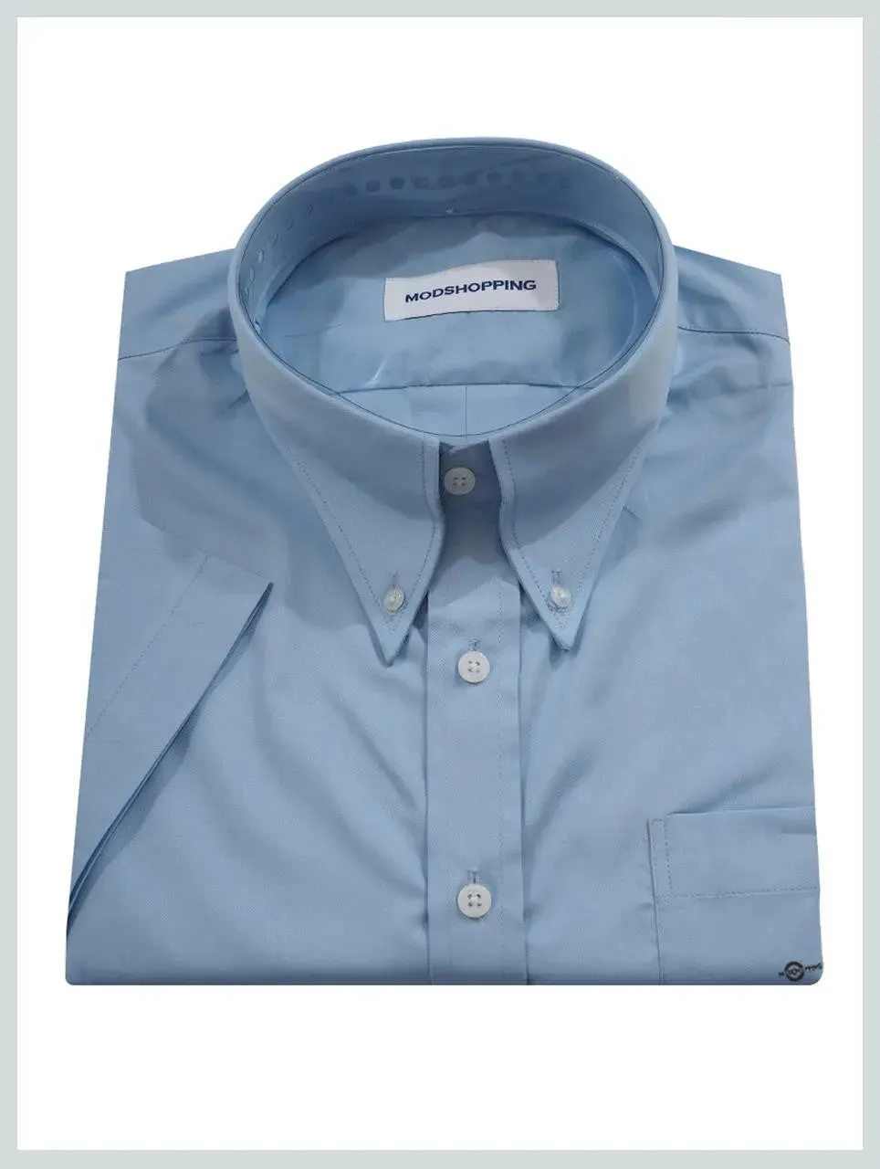 Short Sleeve Shirt | 60S Mod Style  Sky Color  Shirt For Man