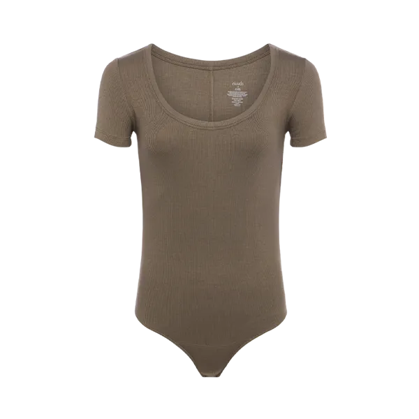 Slinky Rib Bodysuit | Mocha