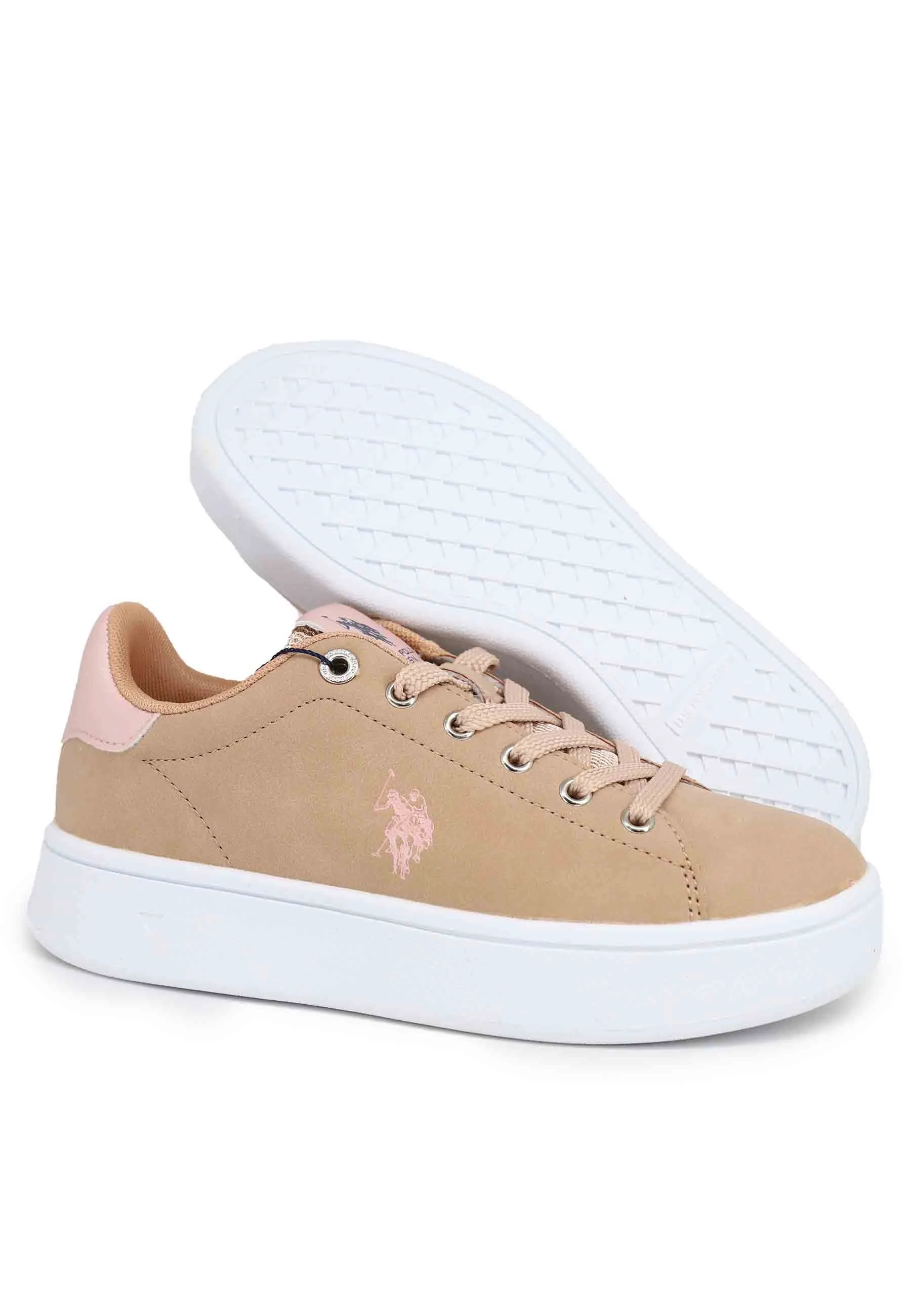 Sneakers donna in ecopelle nude