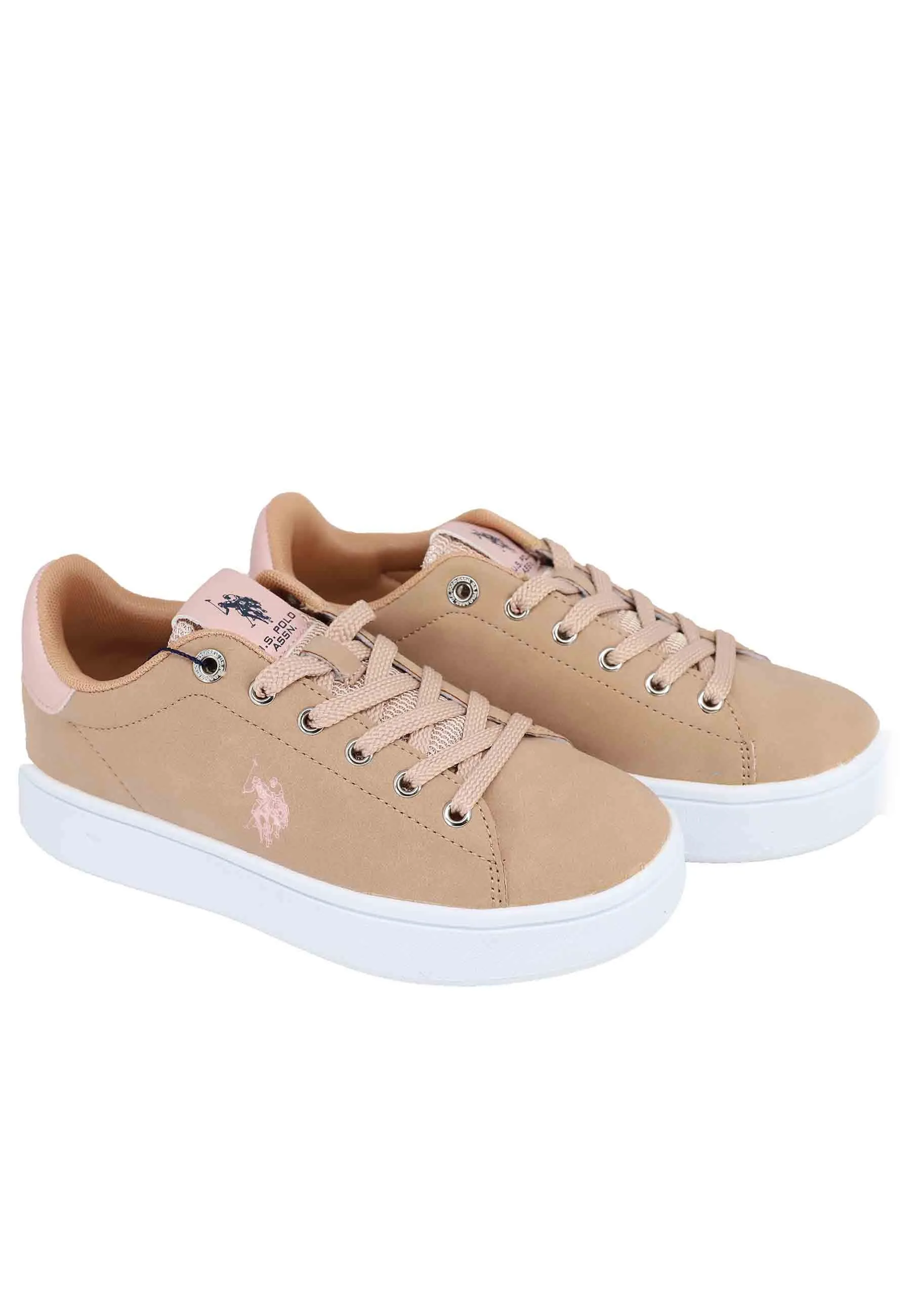 Sneakers donna in ecopelle nude