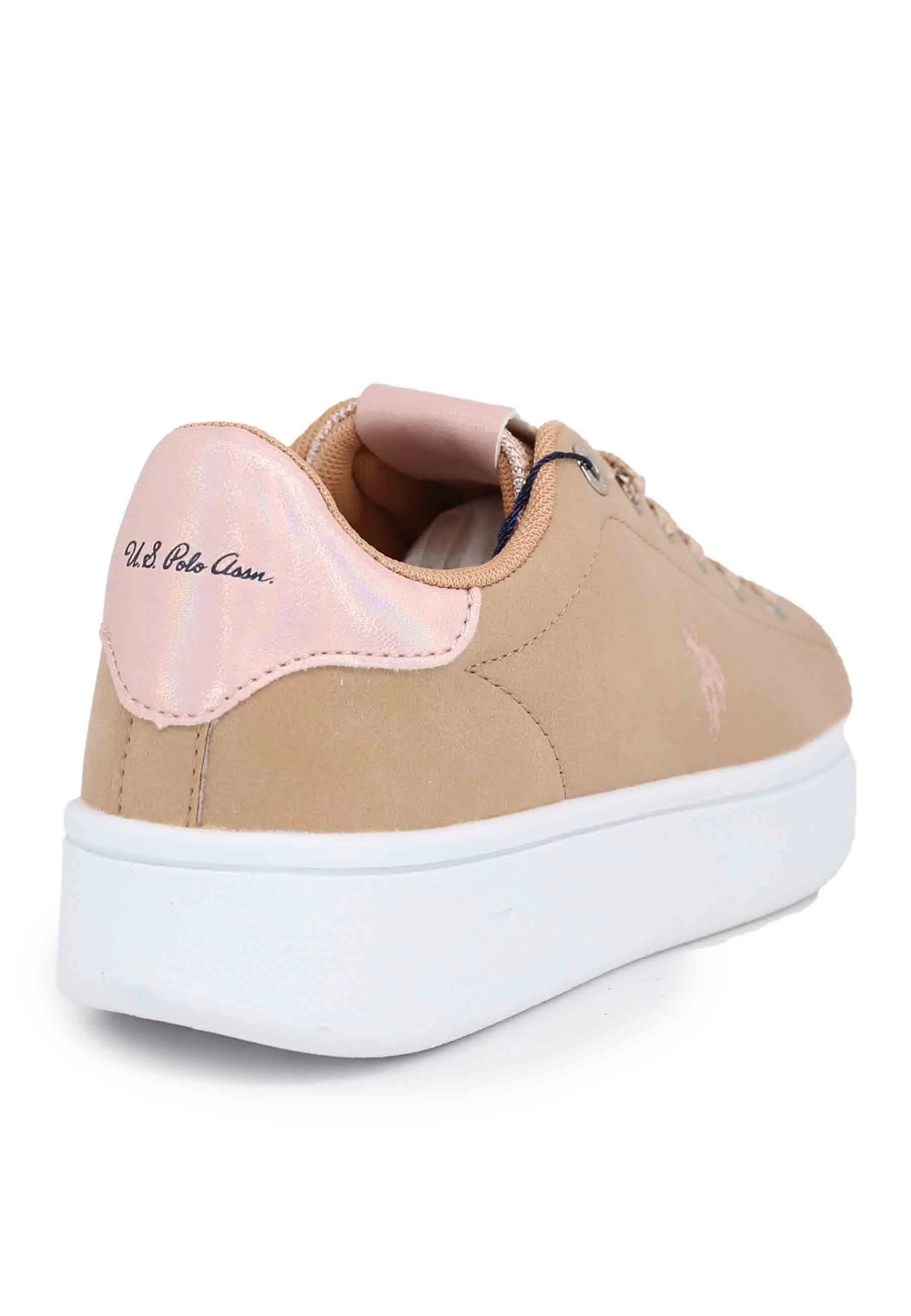 Sneakers donna in ecopelle nude