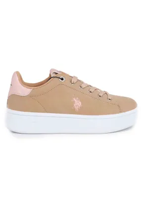 Sneakers donna in ecopelle nude