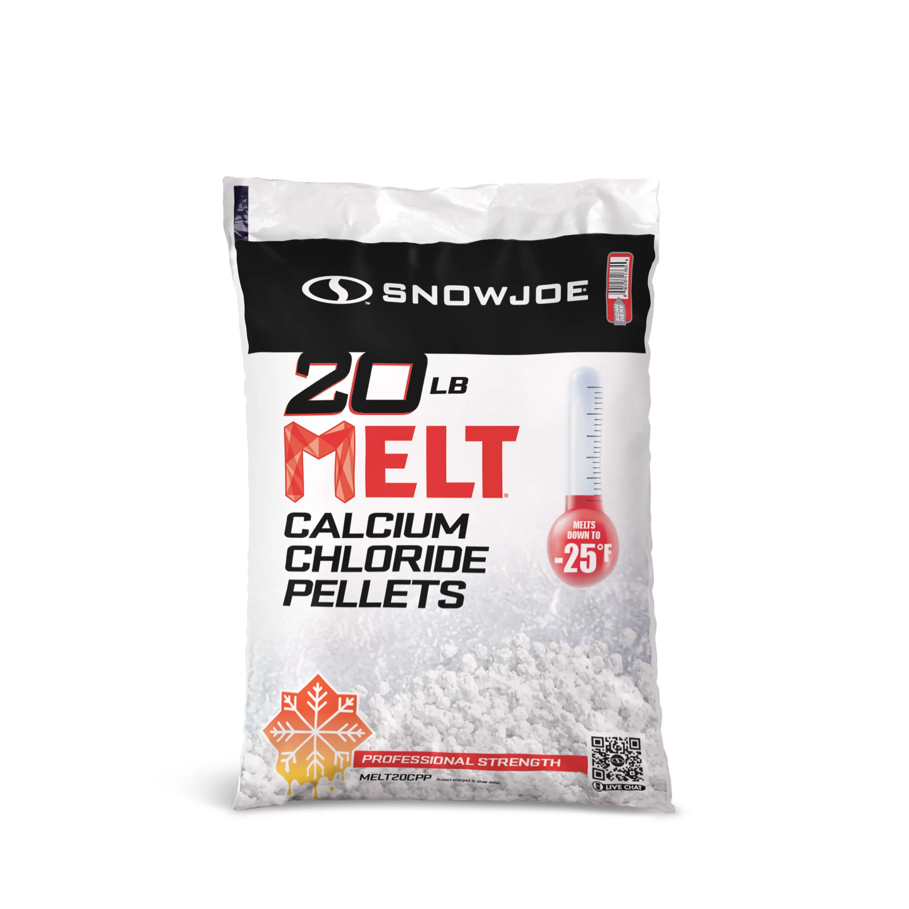 Snow Joe MELT20CPP Pure Calcium Chloride Ice Melt Pellets | 20-Lbs | 94% Pure