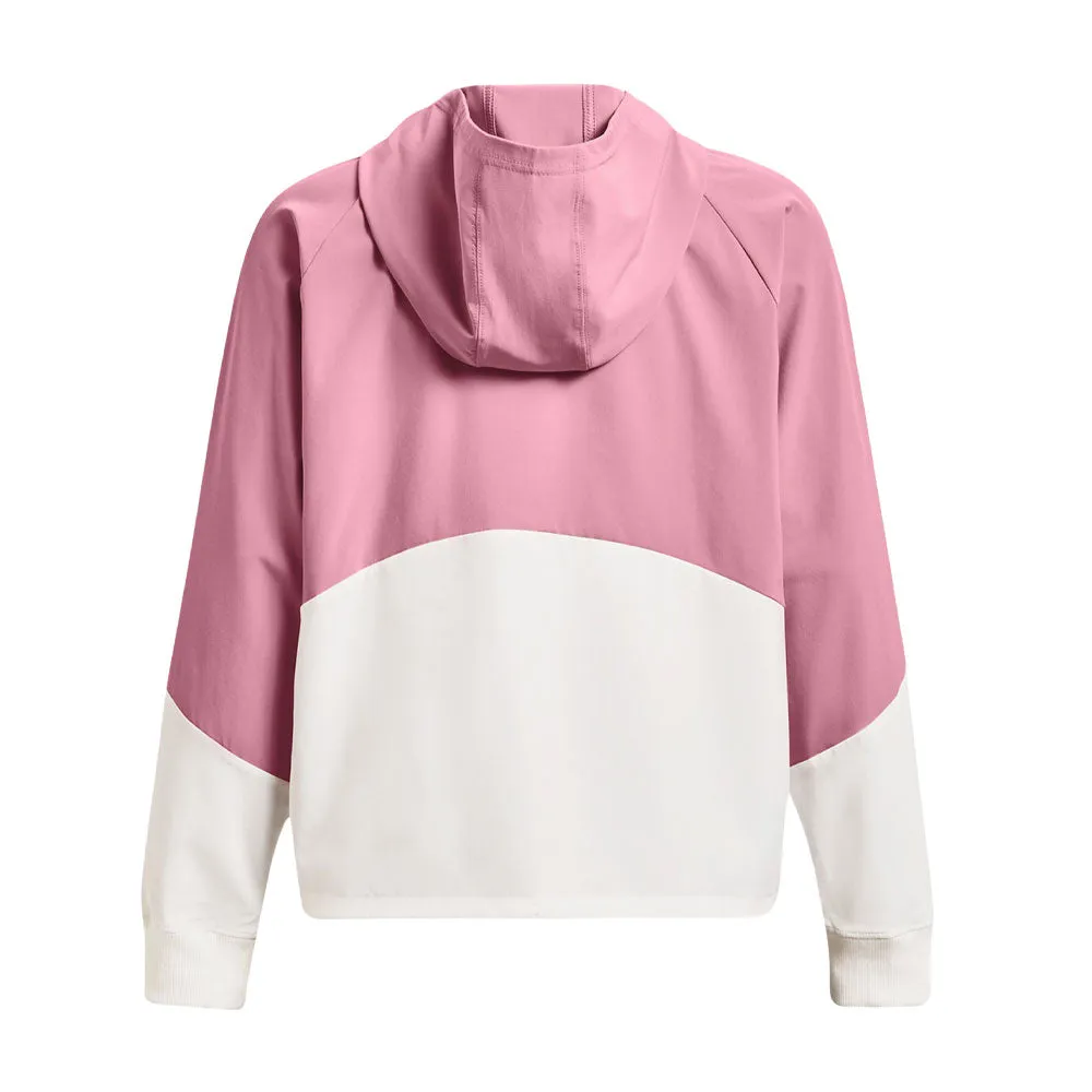 Sudadera con Gorro Under Armour para Mujer Woven FZ Jacket Rosa