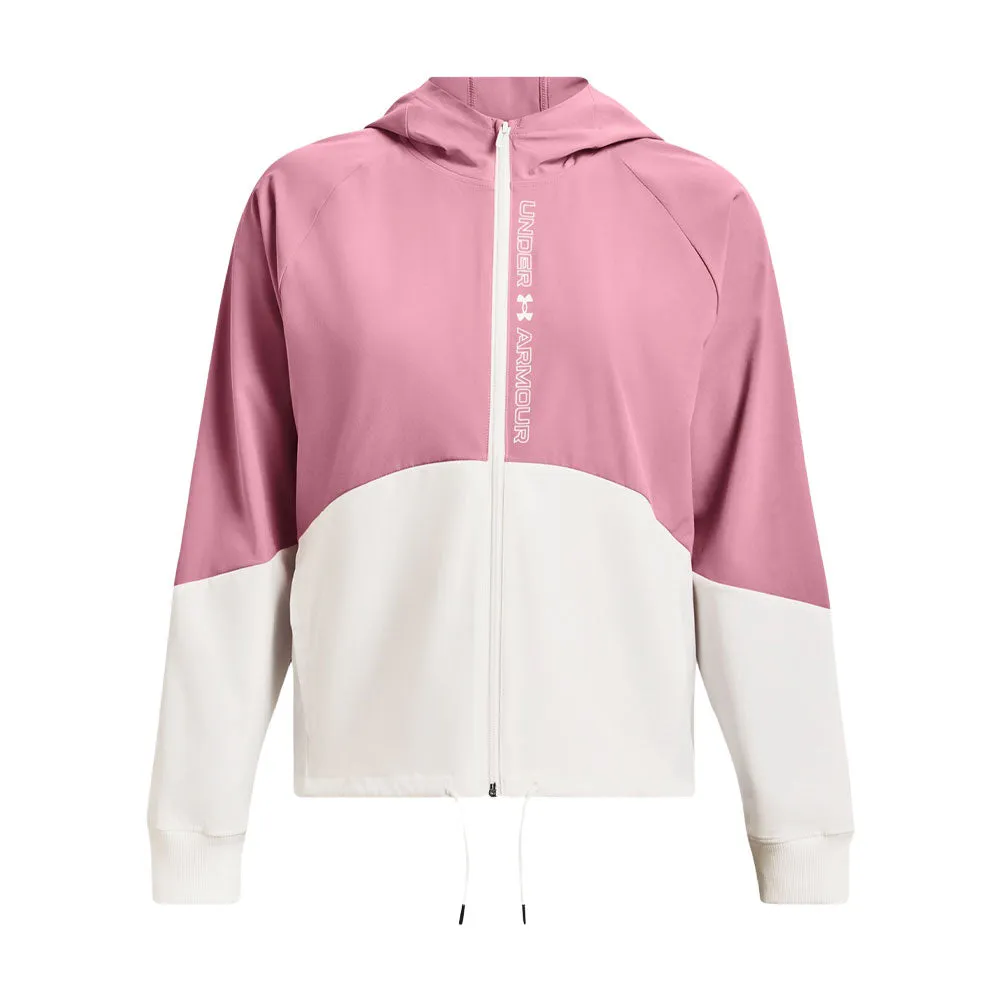 Sudadera con Gorro Under Armour para Mujer Woven FZ Jacket Rosa