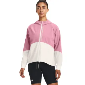 Sudadera con Gorro Under Armour para Mujer Woven FZ Jacket Rosa