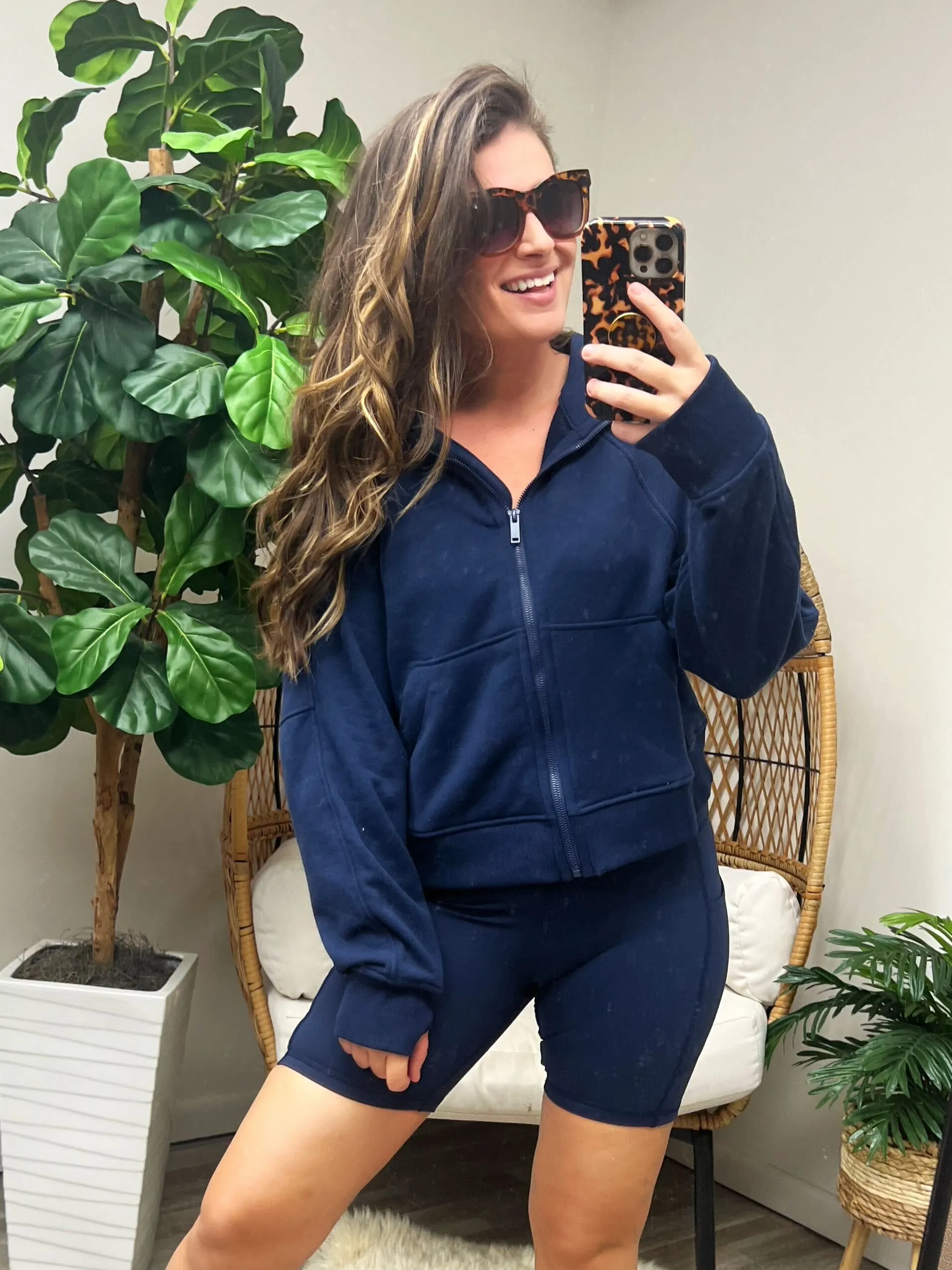 Sun or Shade Zip Up Jacket in Navy