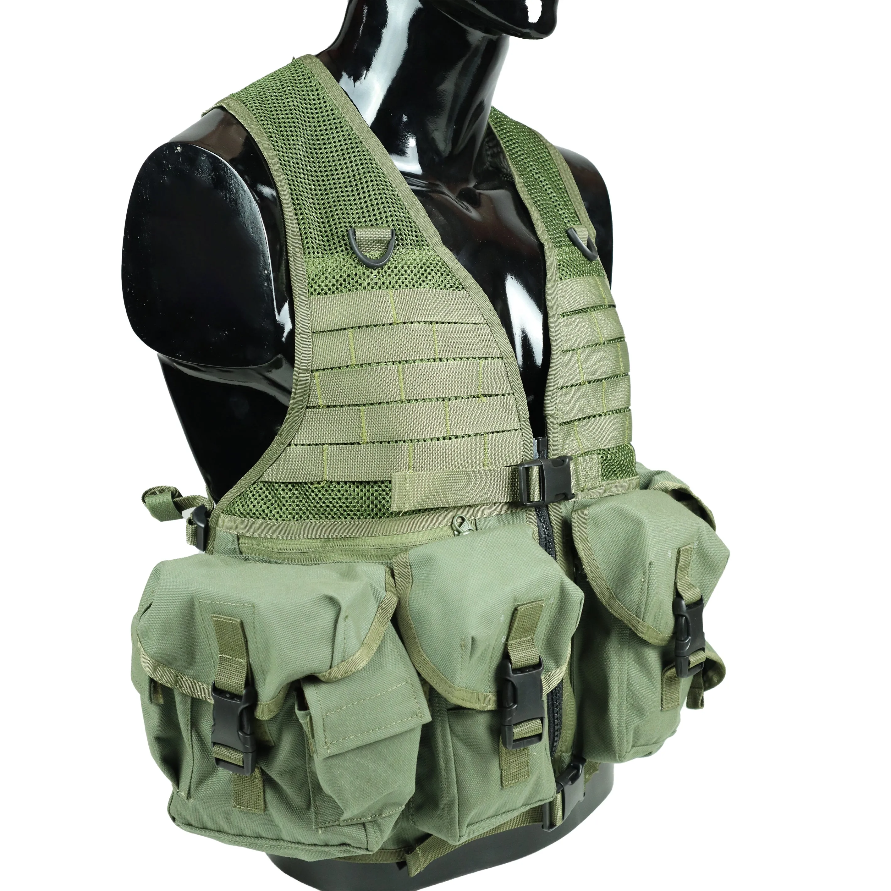 Tactical Vest With Ammunition Pouch - Olive Green