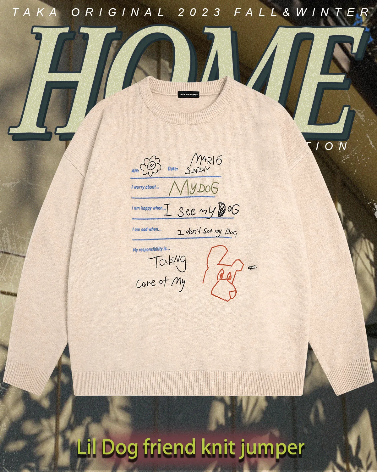 TAKA Original HOME collection Lil Dog friend knit jumper