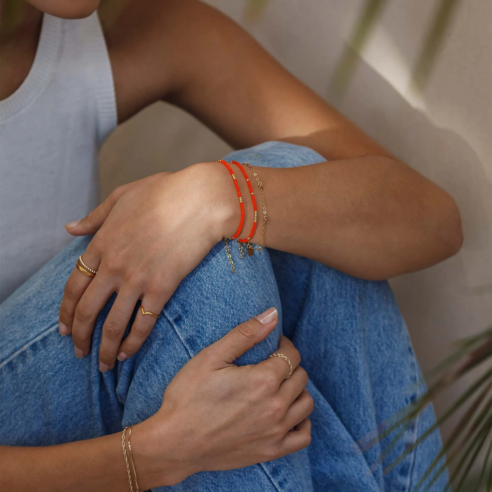 Tangiers Orange Beaded Bracelet