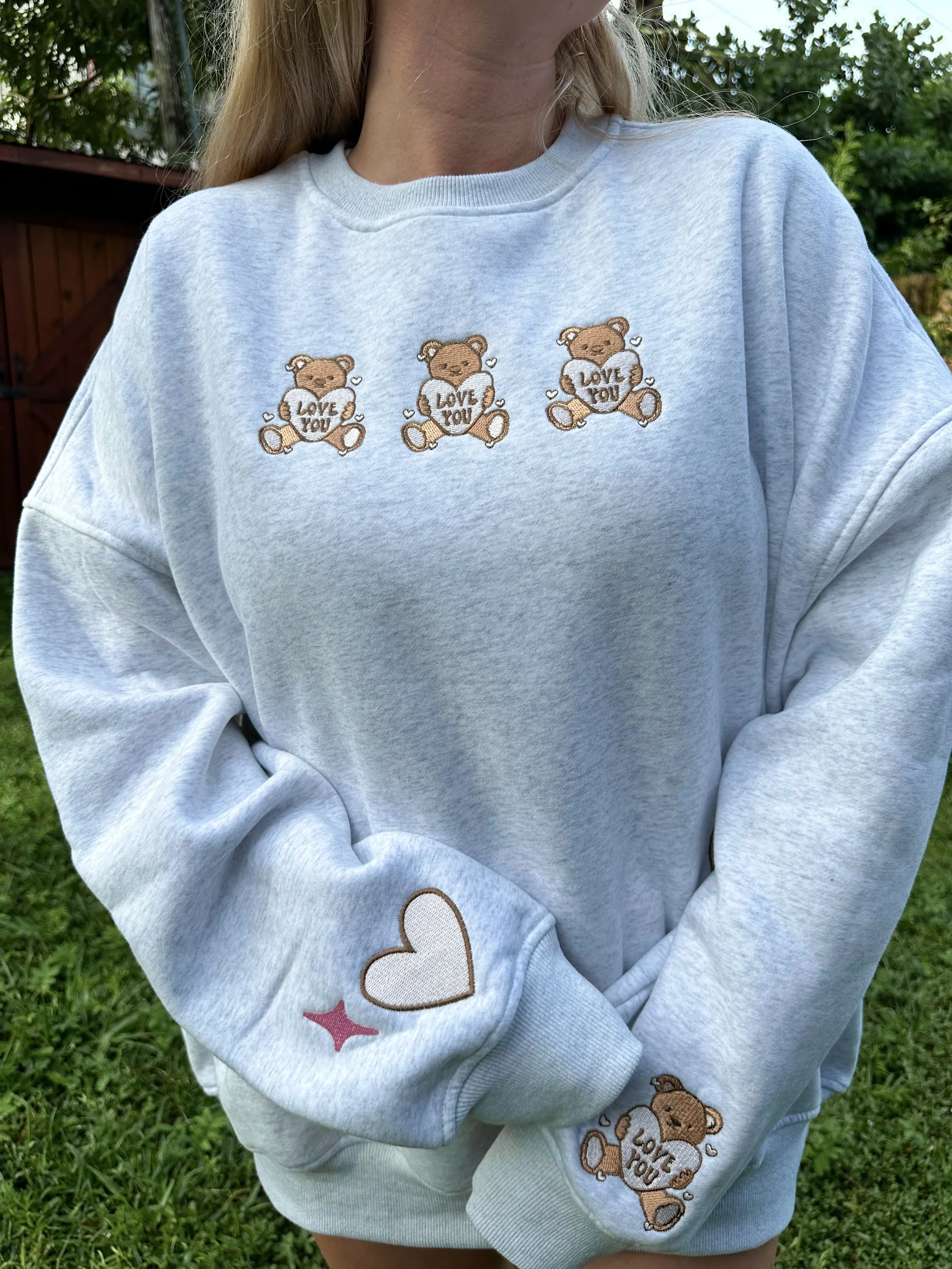 Teddy Bear Embroider Sweatshirt