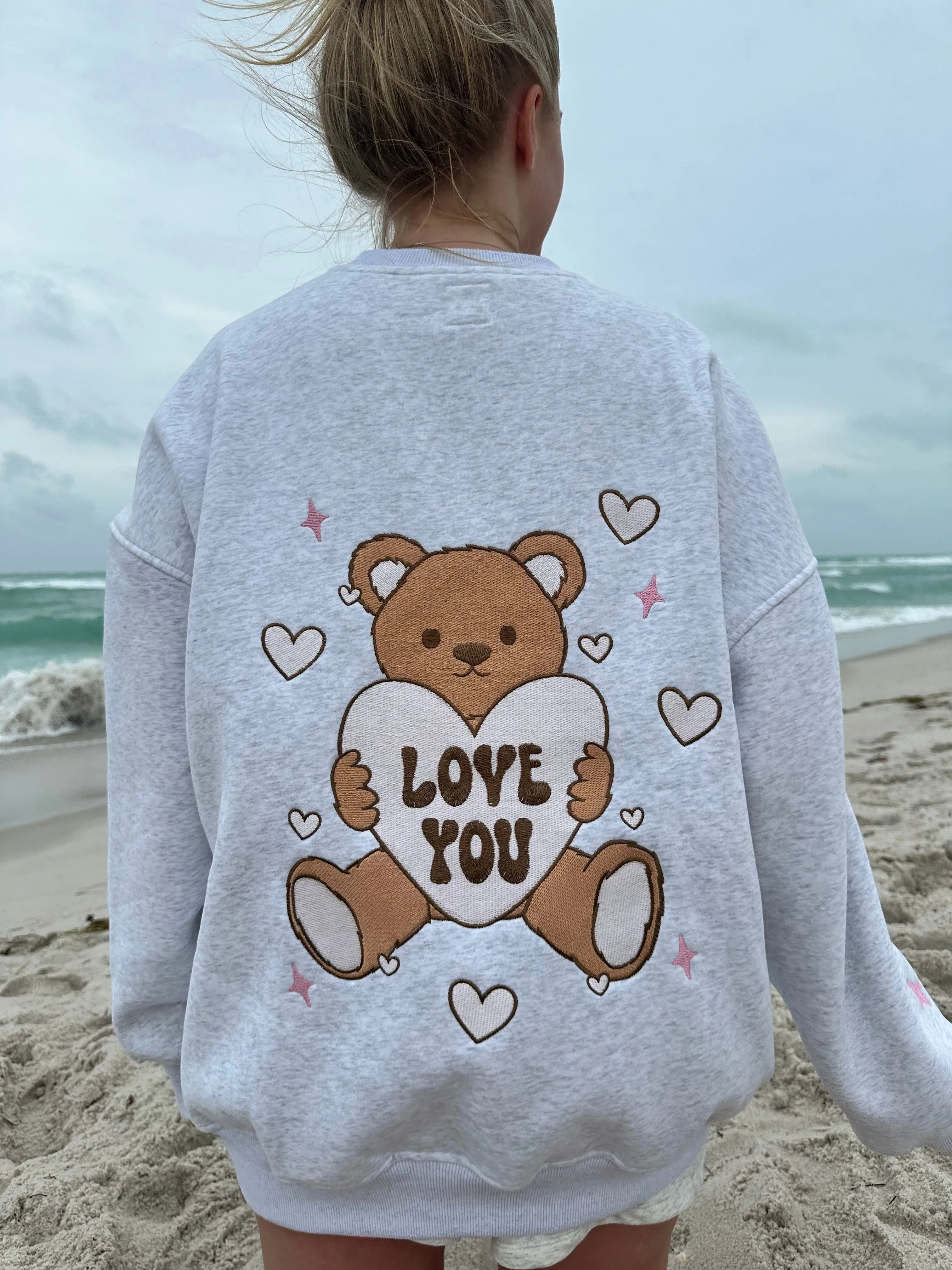 Teddy Bear Embroider Sweatshirt