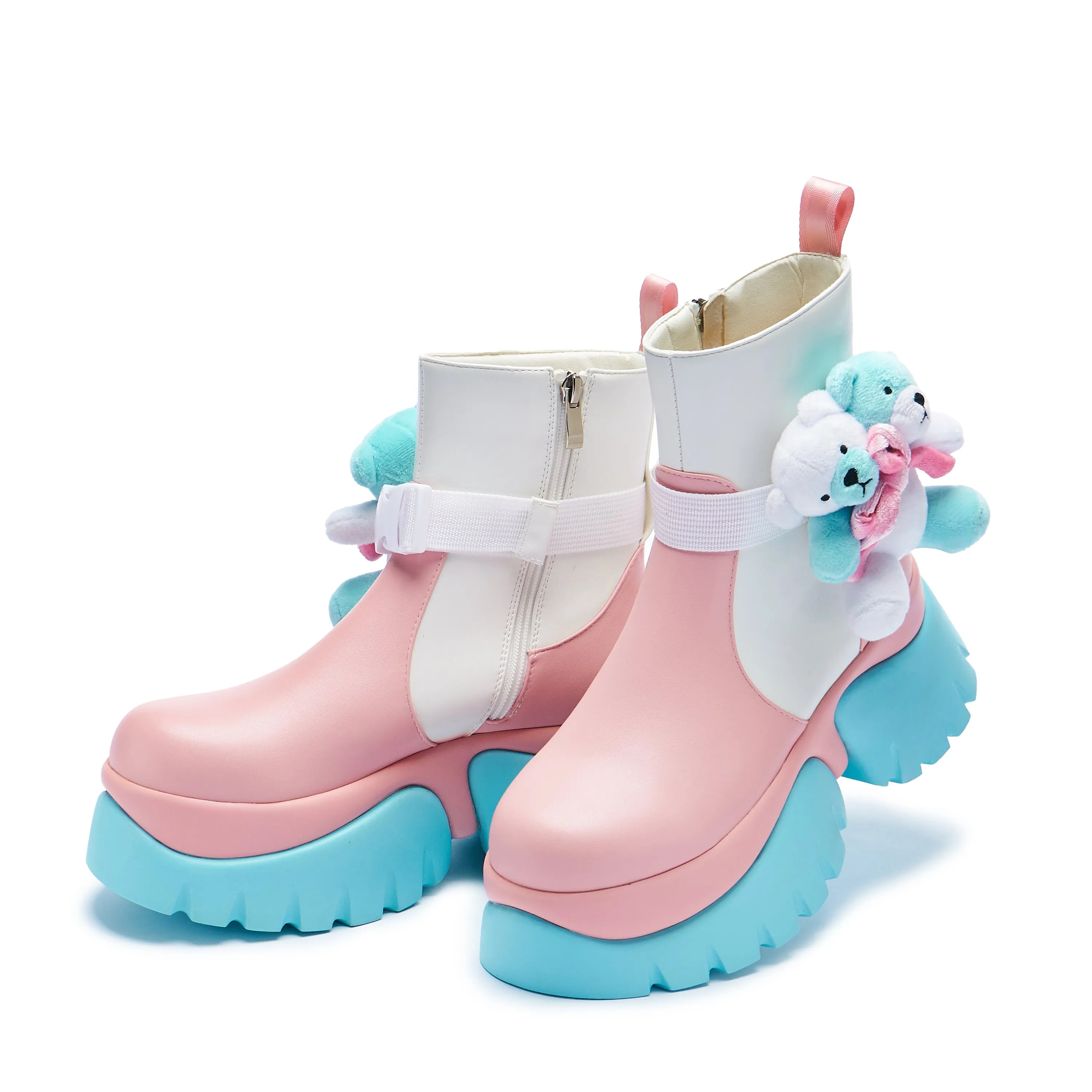 Teddy Bear Pastel Platform Boots - PRE ORDER