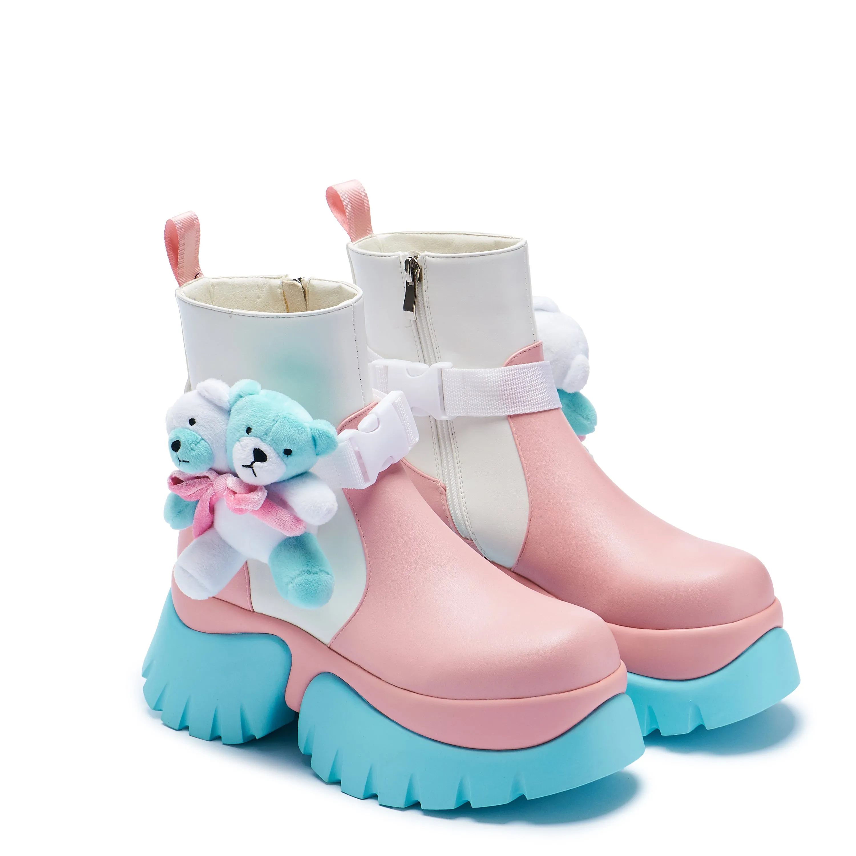 Teddy Bear Pastel Platform Boots - PRE ORDER