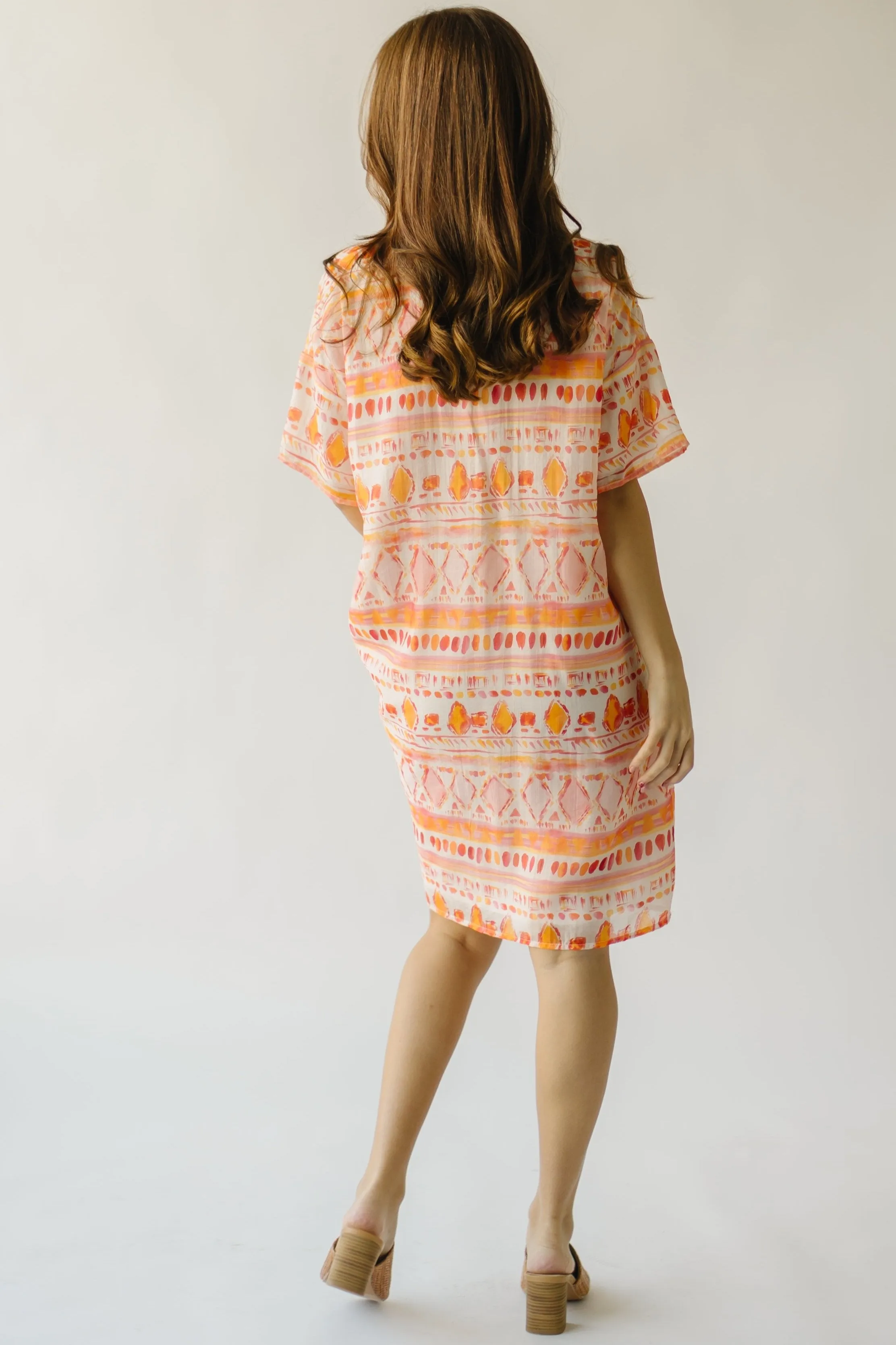 The Yellville Abstract Dress in Orange Multi