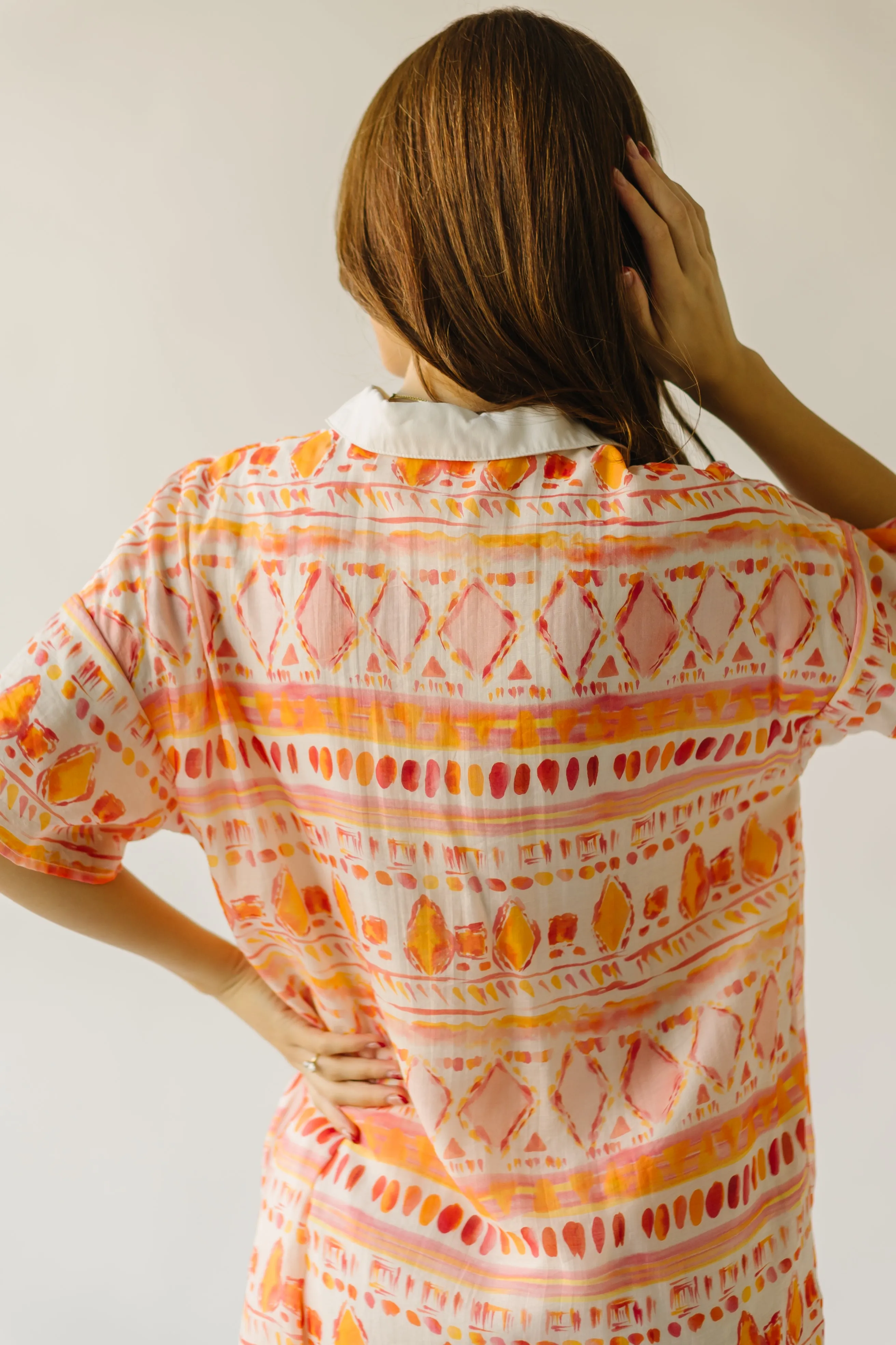 The Yellville Abstract Dress in Orange Multi