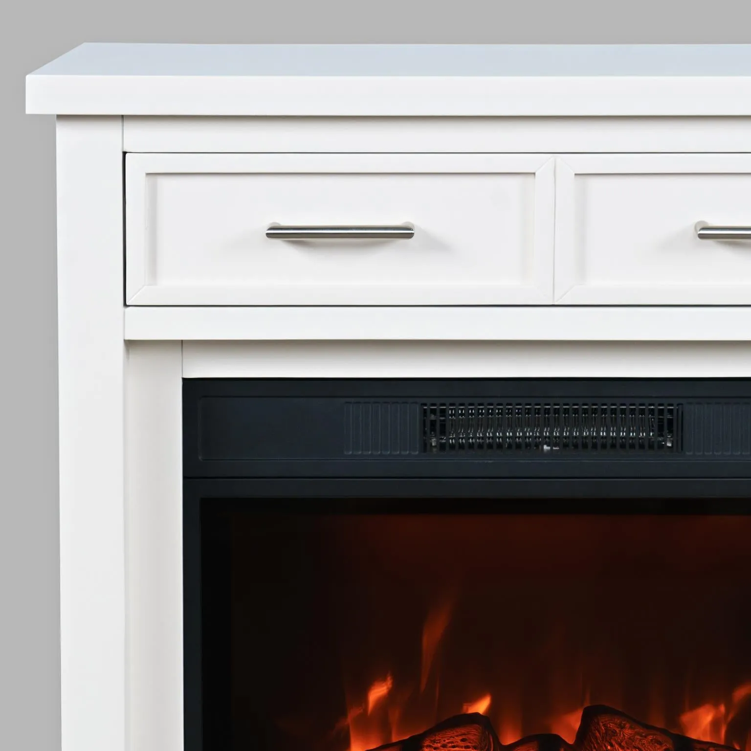 Urban White 32" Electric Fireplace & Media Console