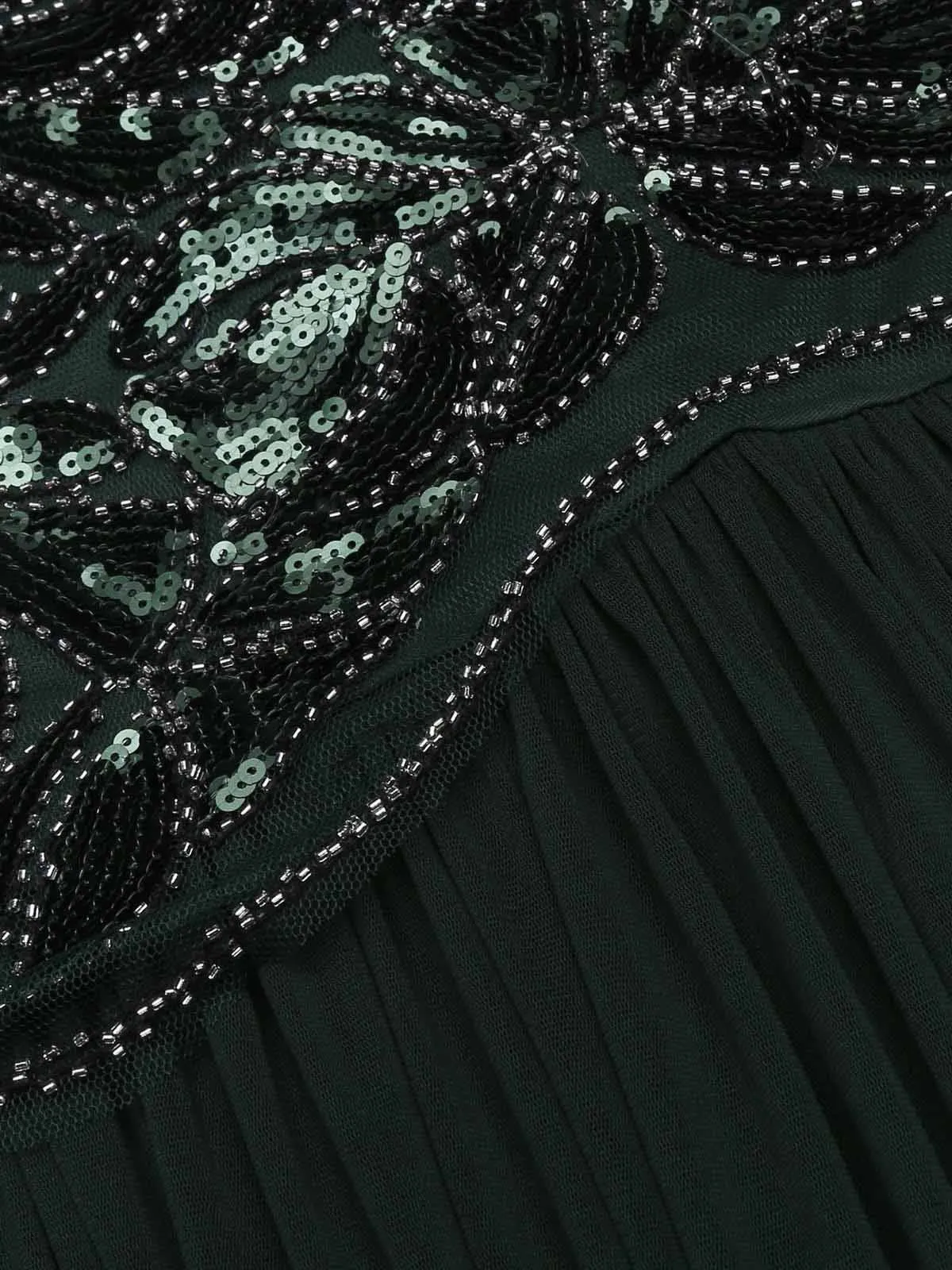 [US Warehouse] Green 1920s Sequin Maxi Flapper Dress