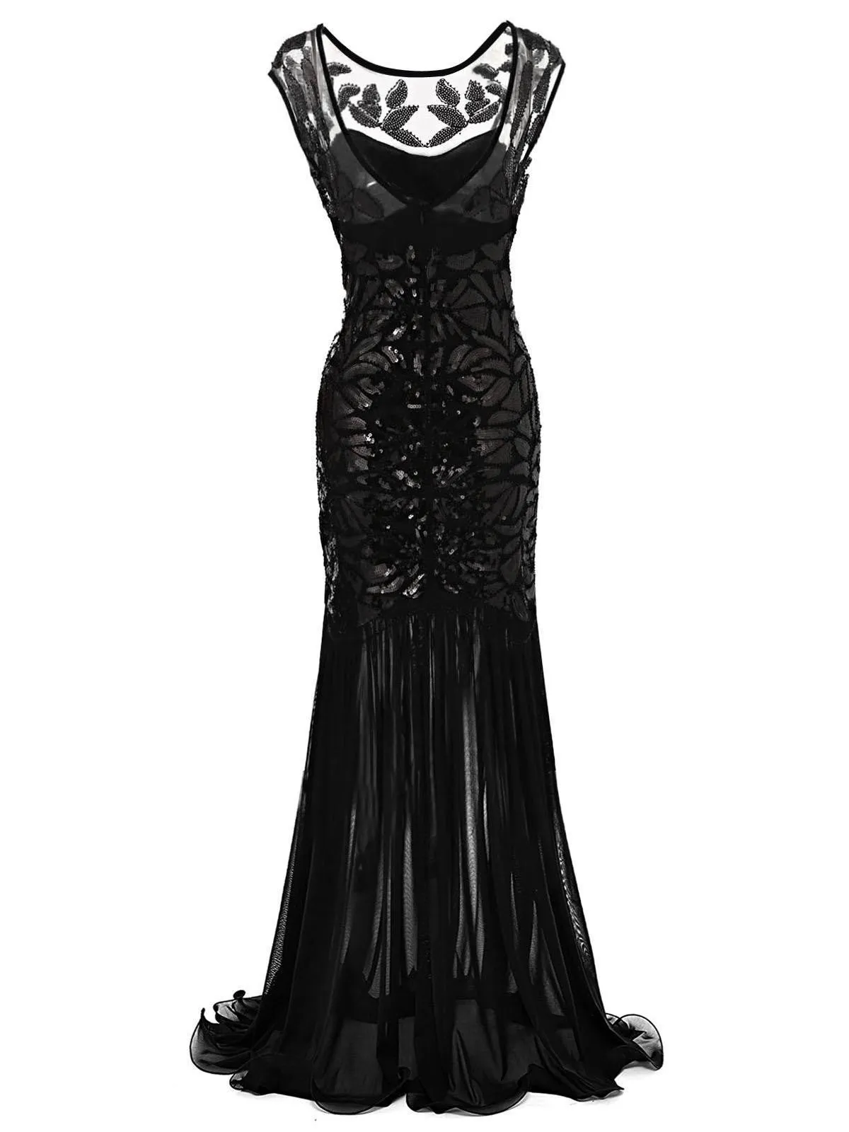 [US Warehouse] Green 1920s Sequin Maxi Flapper Dress