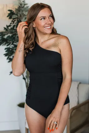 Vacation Mode Ribbed One Piece Swimsuit