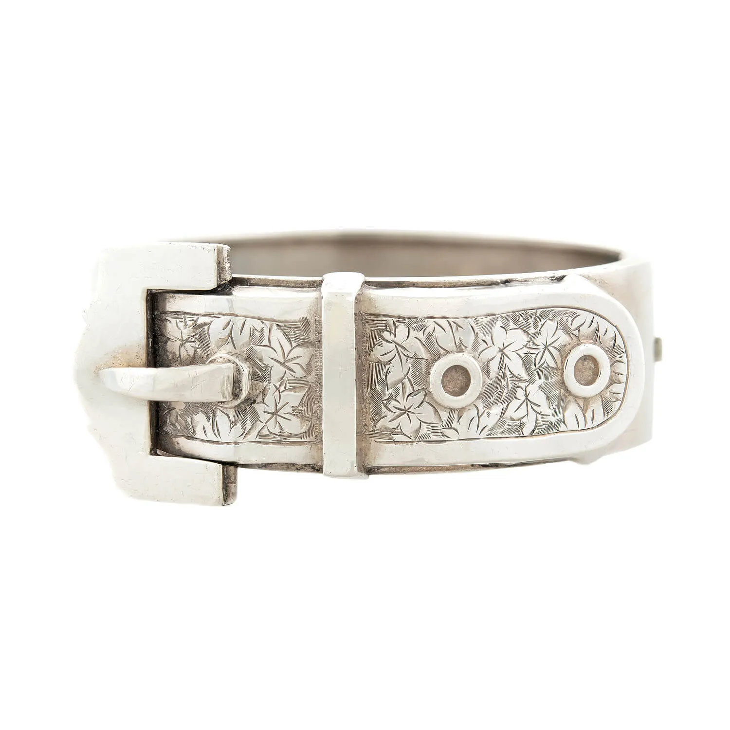 Victorian Sterling Silver Buckle Cuff Bracelet