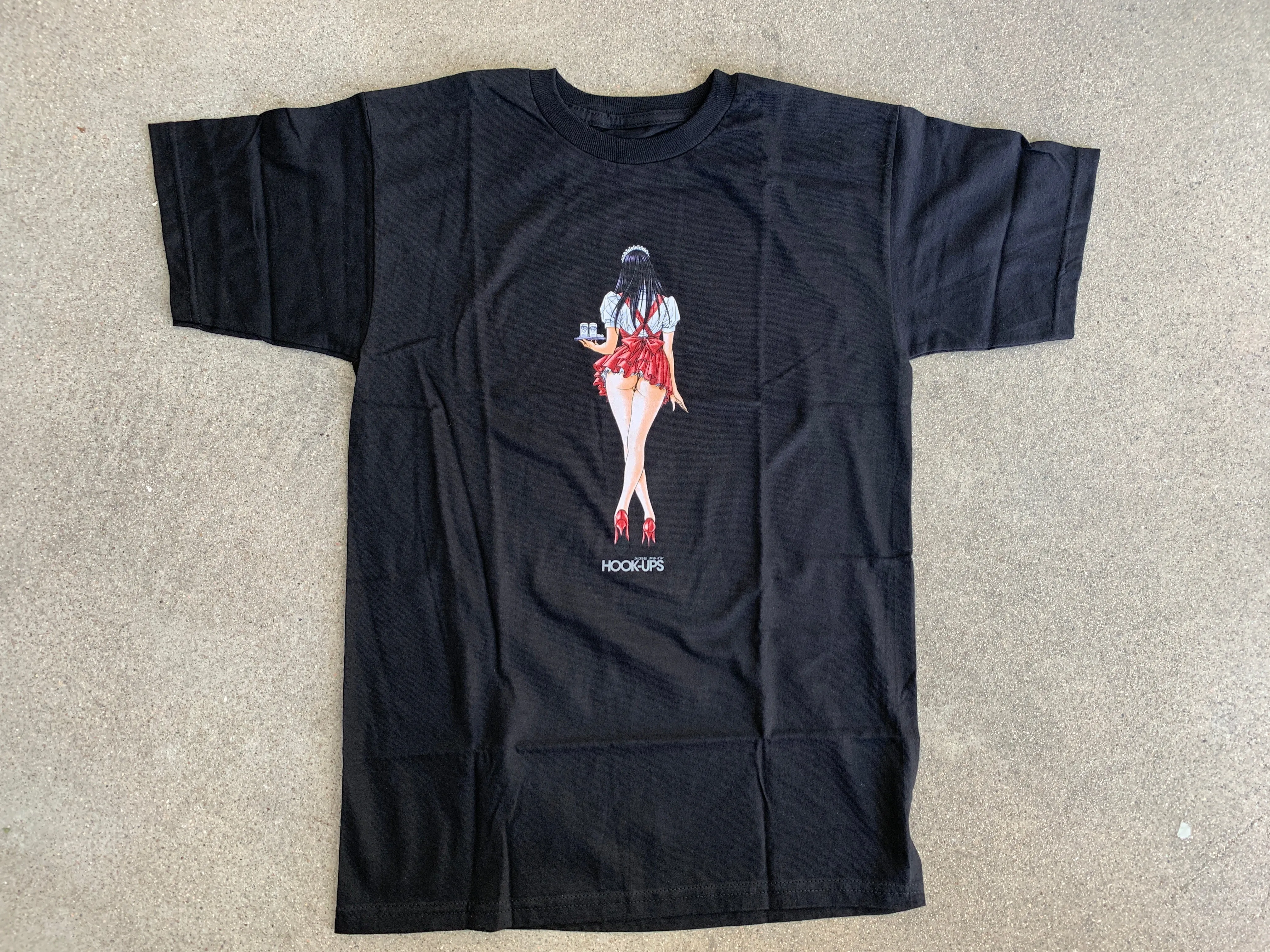 Waitress in Trouble T-shirt - BLACK