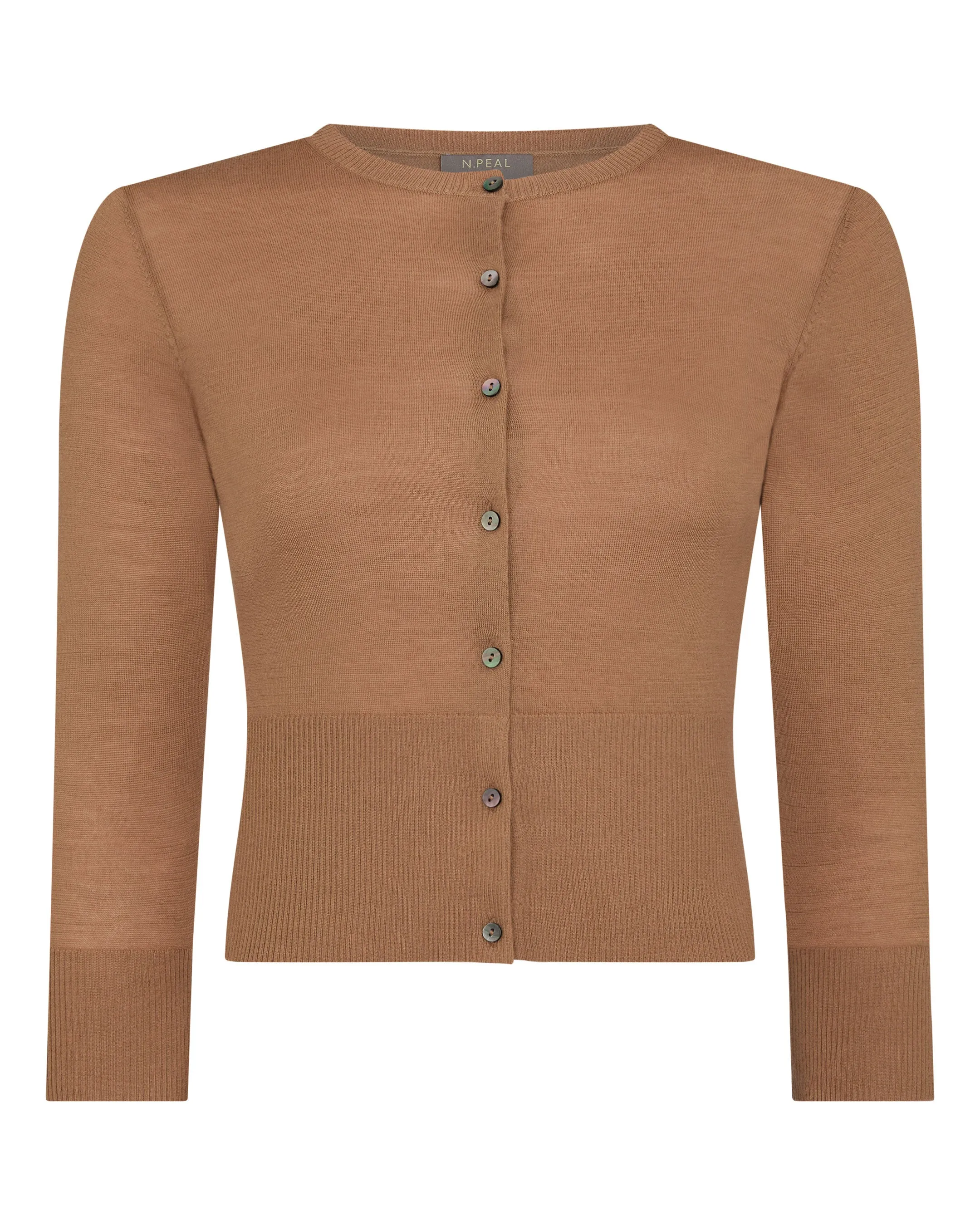 Women's Darcie Superfine Cashmere Cropped Cardigan Dark Camel Brown